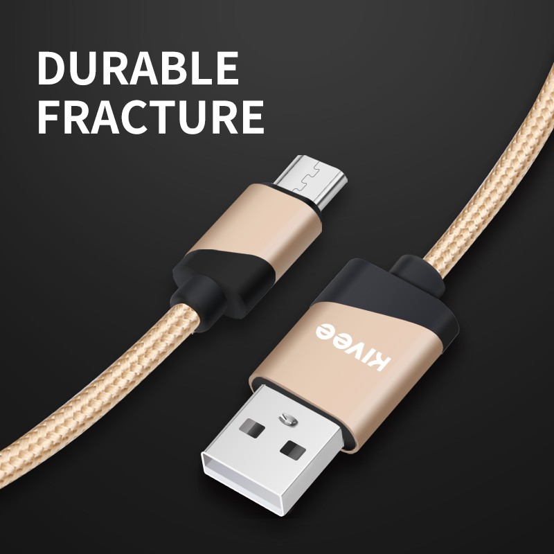 Kivee Kabel Data Android Micro USB Fast Charging Silver Samsung Xiaomi Vivo Oppo 2.1A
