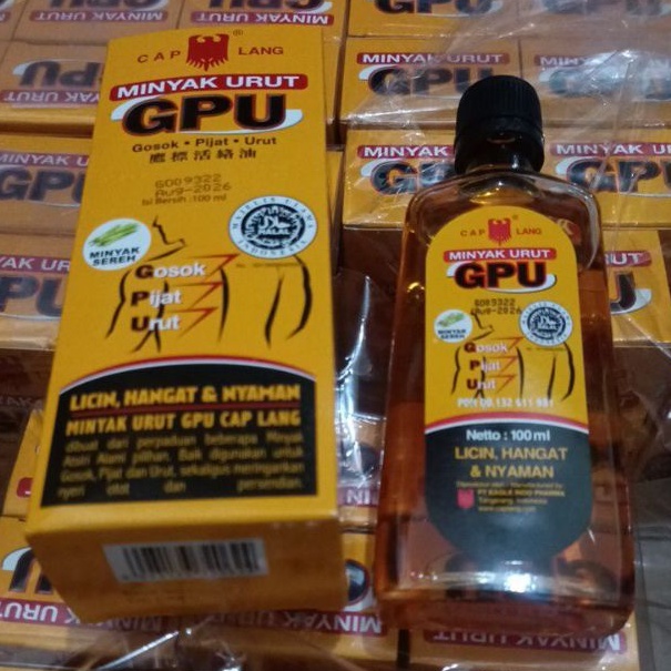 ORIGINAL CAP LANG MINYAK URUT GPU 60 ML / 100 ML MINYAK SEREH URUT GPU