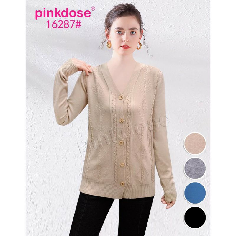 16287 Pinkdose Atasan rajut import, Outwear import