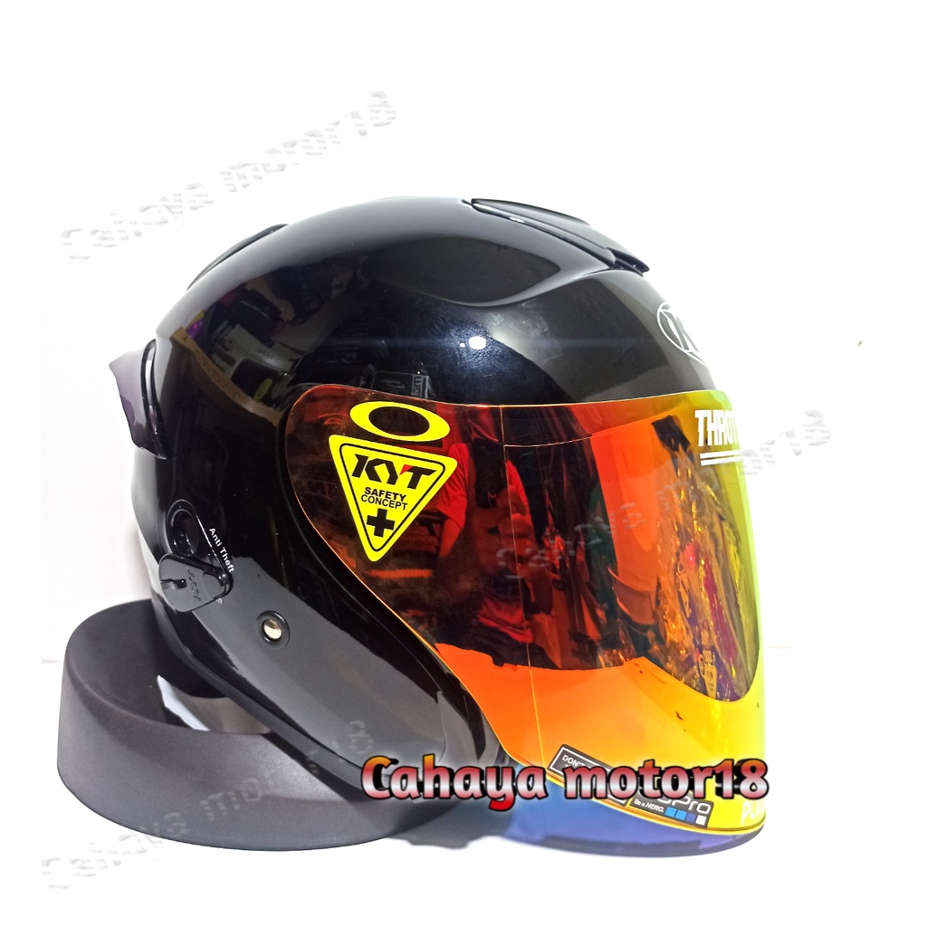 HELM KYT KYOTO R BLACK|HITAM KYT PAKET GANTENG ORIGINAL KACA VENOM