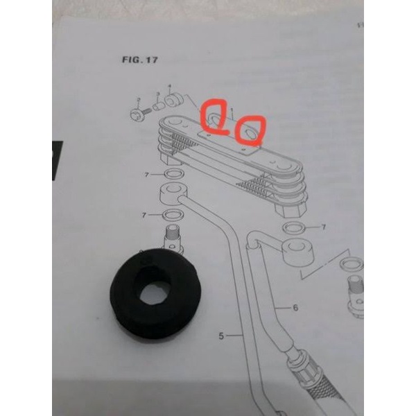 chusion karet sel sil  peredam oil cooler suzuki satria fu karbu ori sgp