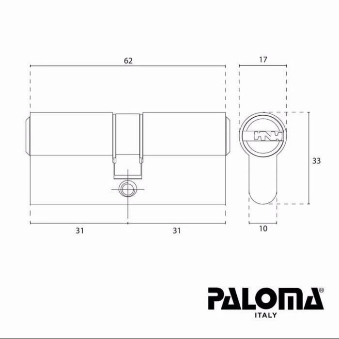 Paloma Knob Cylinder Kunci Silinder Knob CLP 214 Superior DC-CK 62MM