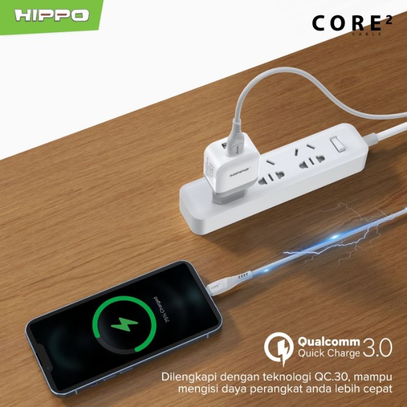 [Hippo-Core 02]Kabel Data Micro Usb Fast Charging Quick Charge 3.0