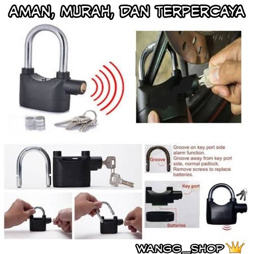 GEMBOK ANTI MALING ADA ALARM UNTUK MOTOR PAGAR / ALARM LOCK FOR ANTI THIEF