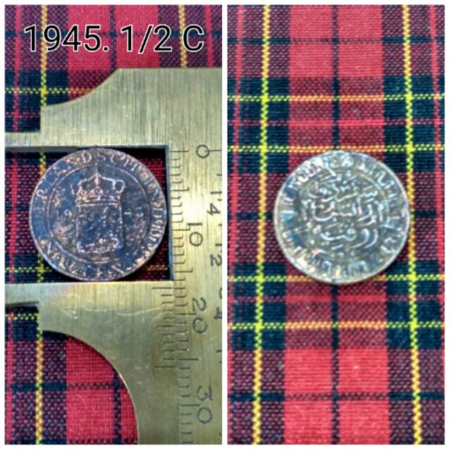Koin 1945. 1/2C Nederlandsch Indie