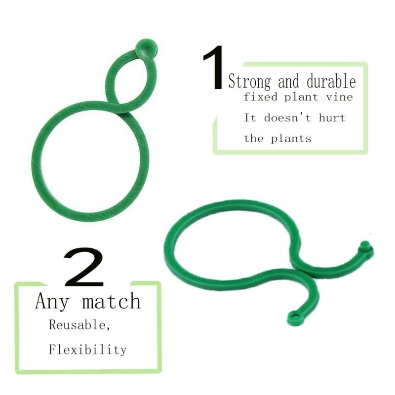 [50 Pcs Pack Garden Vegetable Plant Support Binding Clip] [Reusable Plastic 8-Shaped Buckle Gardening Greenhouse Clip Supplies]