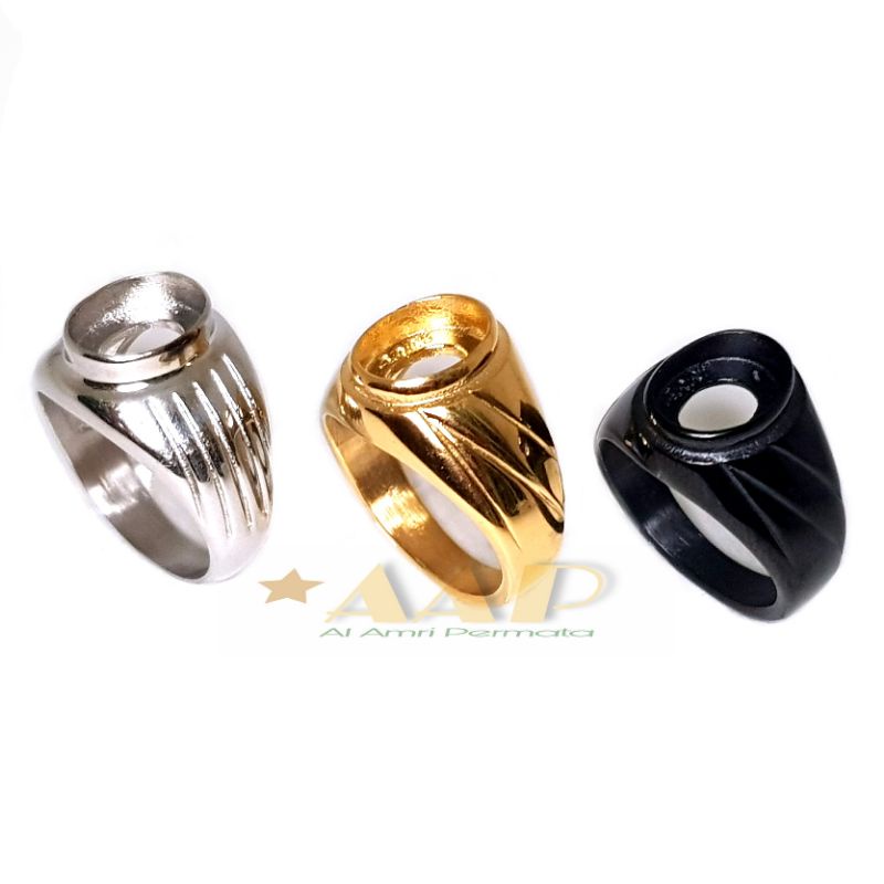 cincin titanium emban titanium ring titanium kualitas super lengkap semua ukuran batu kecil sampai b