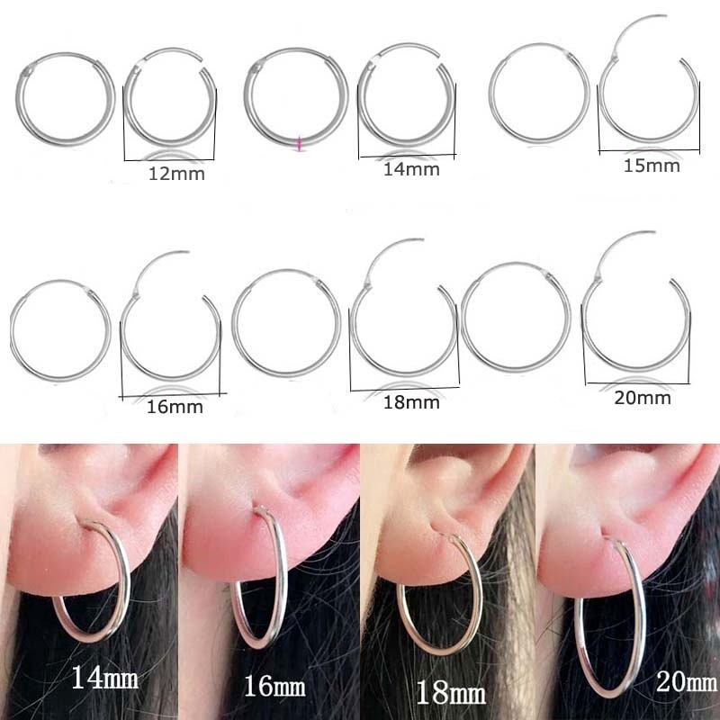 1pairs Silver Plated Hoop Earrings Female