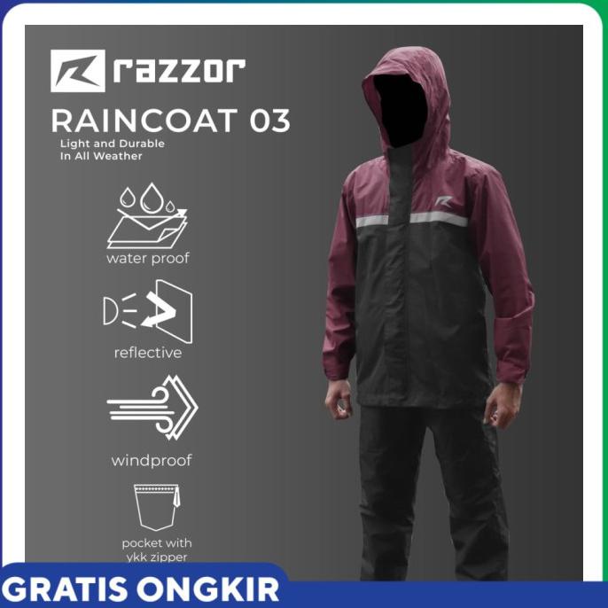 Baru Rainshield Jas Hujan Motor Setelan Raincoat Razzor 03 Original Dj Belvina453