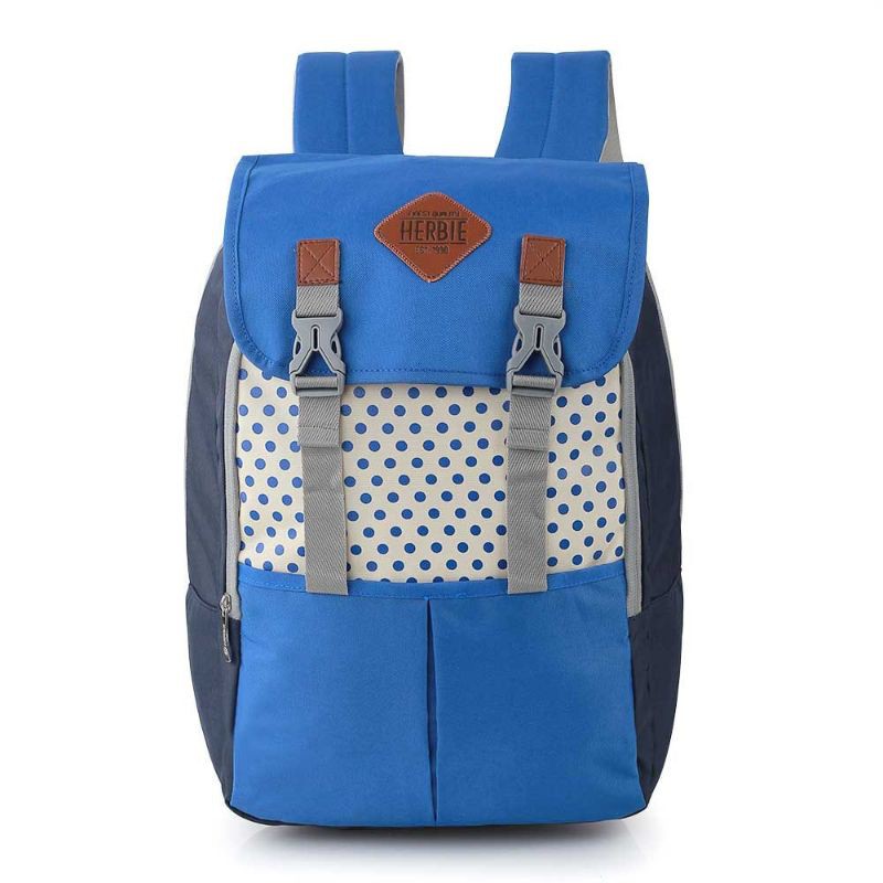 Herbie - Tas Backpack Wanita Terbaru Biru | Tas Ransel Punggung Cantik | Tas Casual Sekolah Kuliah Kerja Cewek Bahan Premium