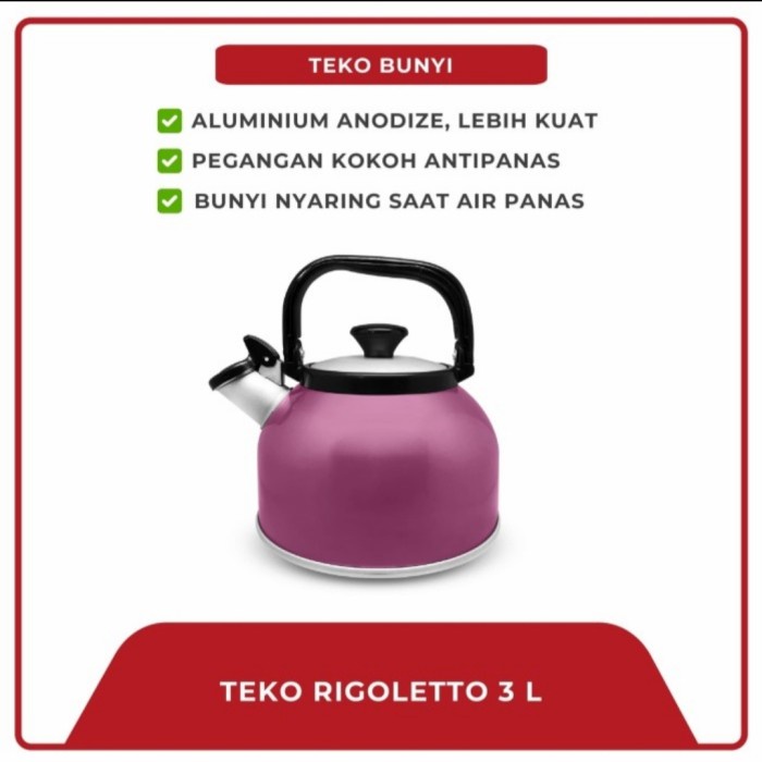Teko Maspion Rigoletto Anodize 3 Liter Teko Bunyi Aluminium