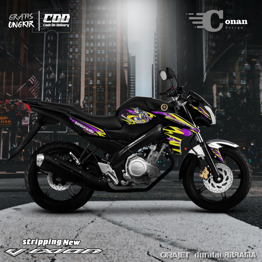 Aksesoris Stiker Variasi Yamaha Vixion New - Sticker Variasi Striping Vixion New Rayuan Janda (COD)
