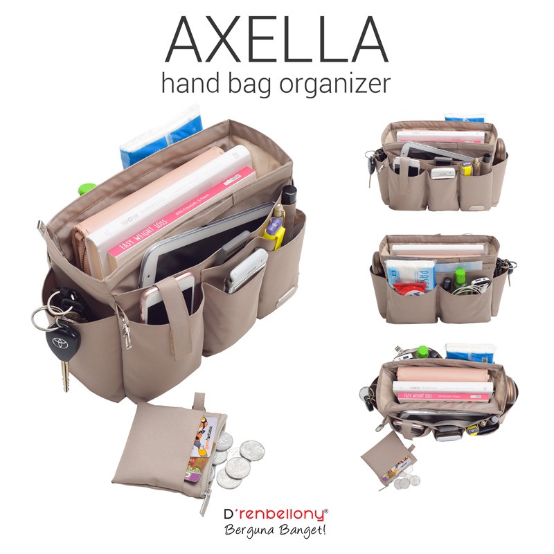 D'renbellony Axella Bag Organizer | Handbag Organizer | Dalaman tas | Tas Organizer | Tas wanita