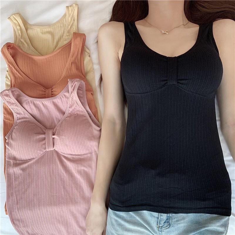 Feminin Tanktop Bra Kamisol Kaos Singlet Panjang Bahan Elastis-2