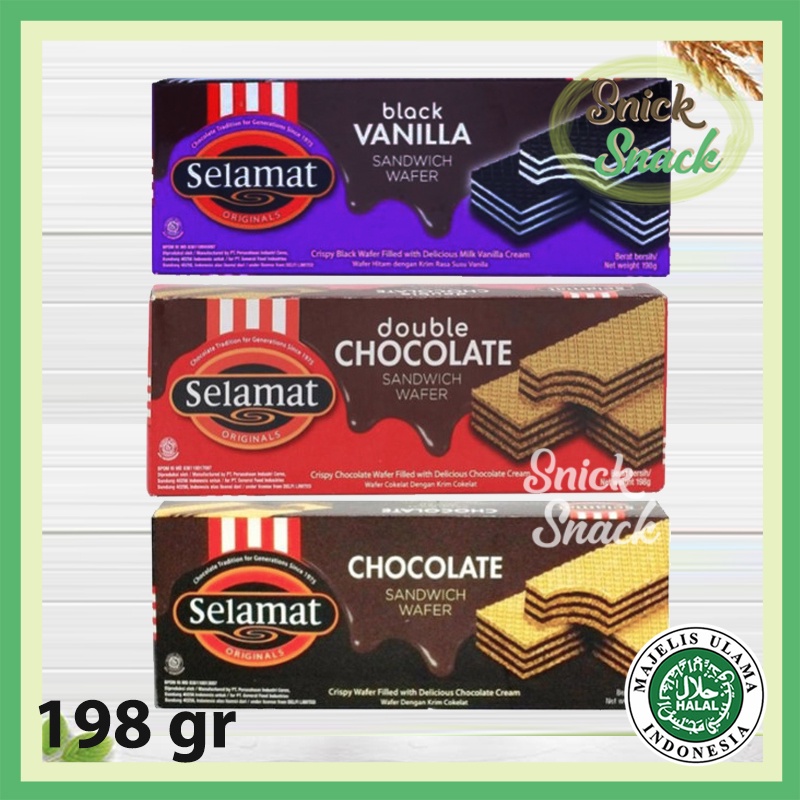 

Selamat Wafer Double Chocolate 198 gr Box Coklat Black Vanilla