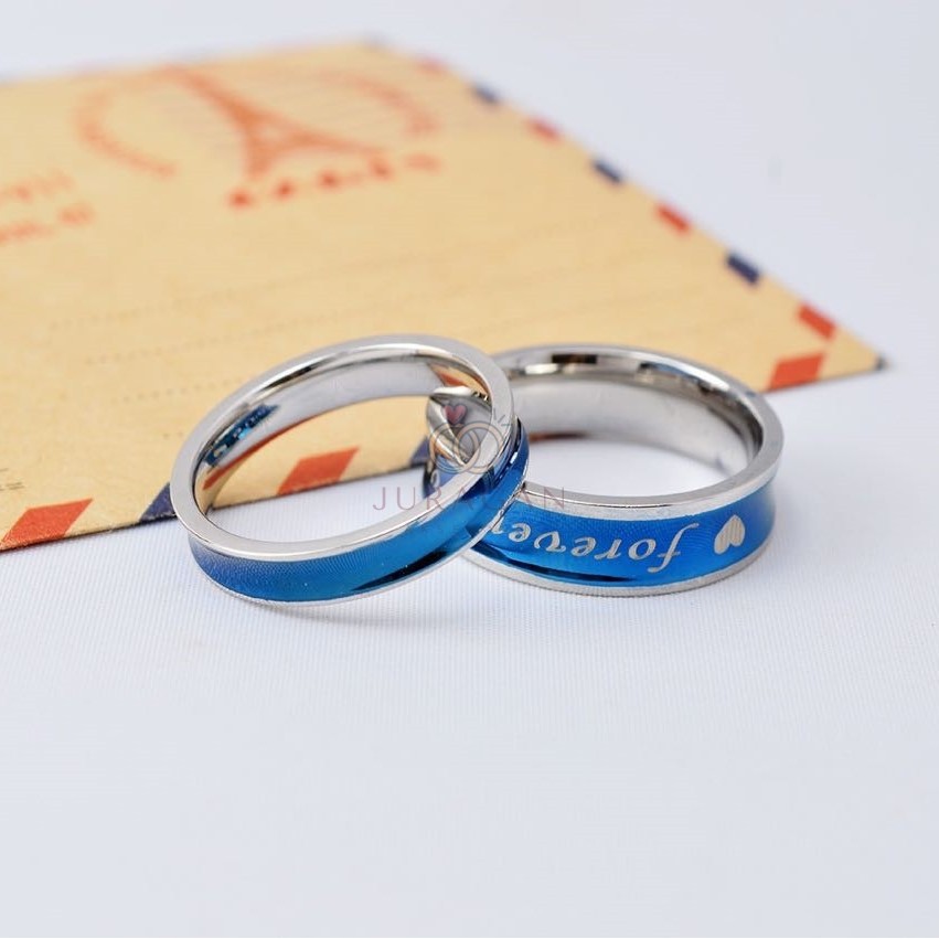 [HIGH QUALITY] Cincin Couple BUCIN R62 Titanium Ukir Nama + Box Cincin Beludru + BONUS Gelang Couple