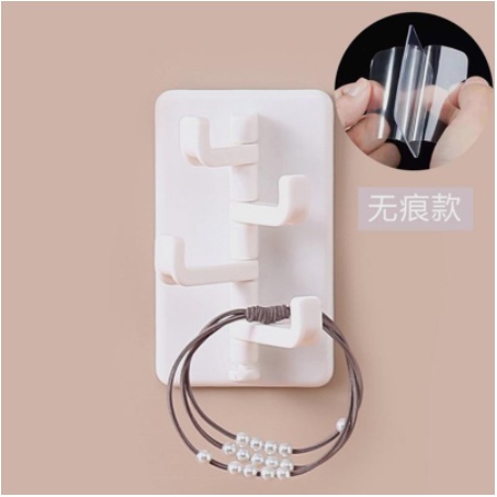 Gantungan Tempel Hook 4 Cabang Aksesoris Kamar Mandi Kait Dinding Serbaguna