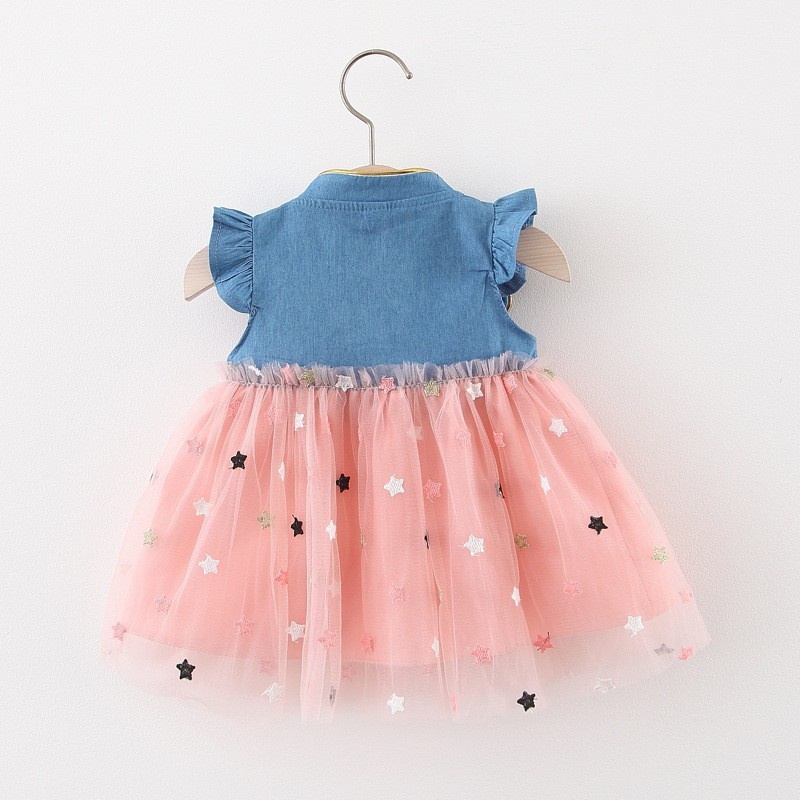 Dress Anak Bayi Balita Perempuan / Cute Denim Dress Baby Girls / Dress Terusan Anak Perempuan Import Motif Denim Glitter Spark / Gaun Anak Perempuan / Dress Fashion Import Korea anak bayi balita perempuan baby girls / Dress Anak Cewek-1