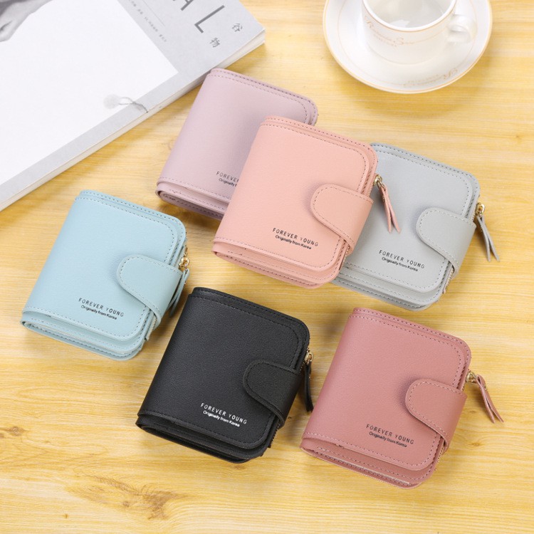 (READY 5 WARNA) Lomenia Dompet Cewek Resleting Premium Lipat Forever Young LOD034