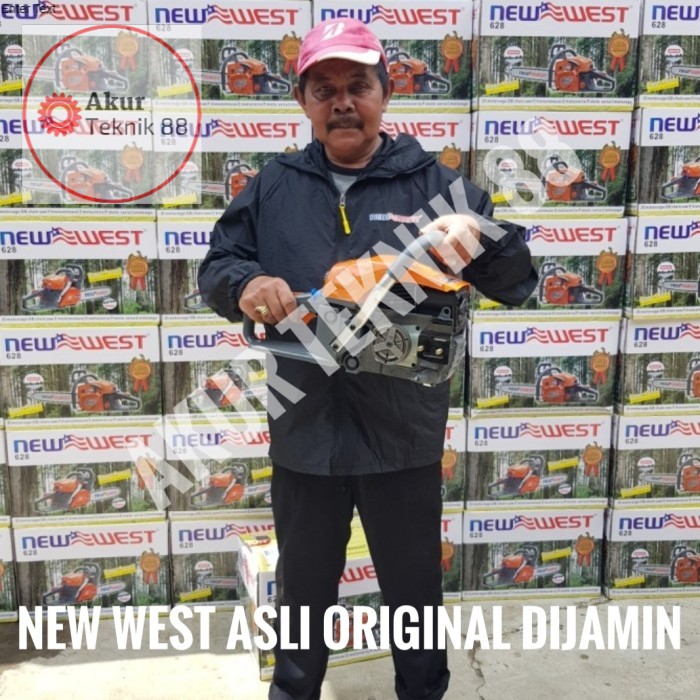 Chain Saw NEW WEST 628 ( Bar 24" rantai 40 mata) NEW WEST ASLI ORIGINAL