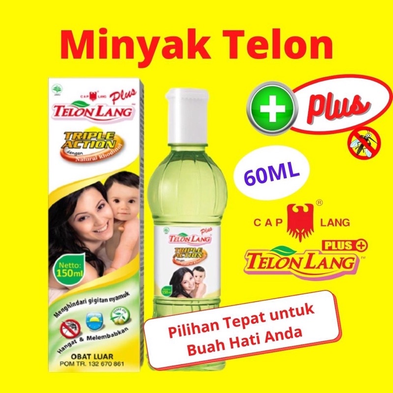 Cap Lang Telon Lang Original Telon Plus 60ml Baby Minyak Telon Anti Gigitan Nyamuk Bayi Banded