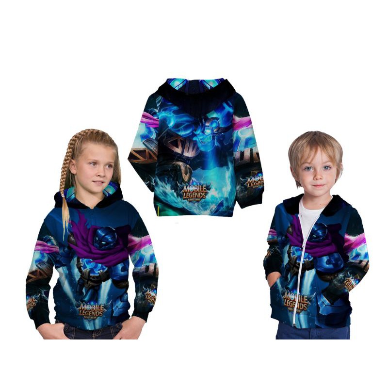 Jaket hoodie anak New hero mobile legend Atlas L/P Custom fullprint