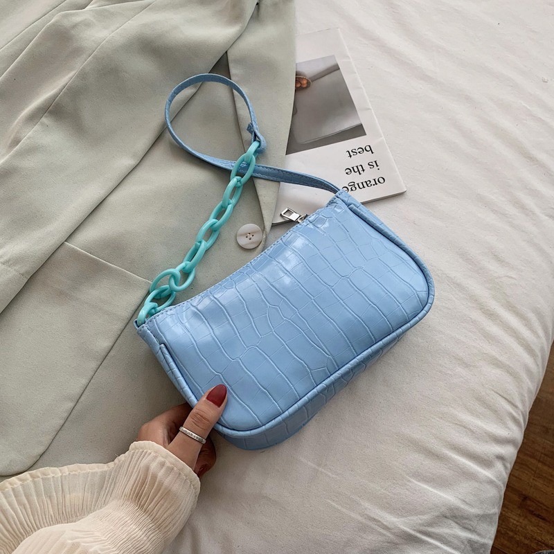 Russel Shoulder Bag Baguette Zalfa Croco Rantai  [GO] NR