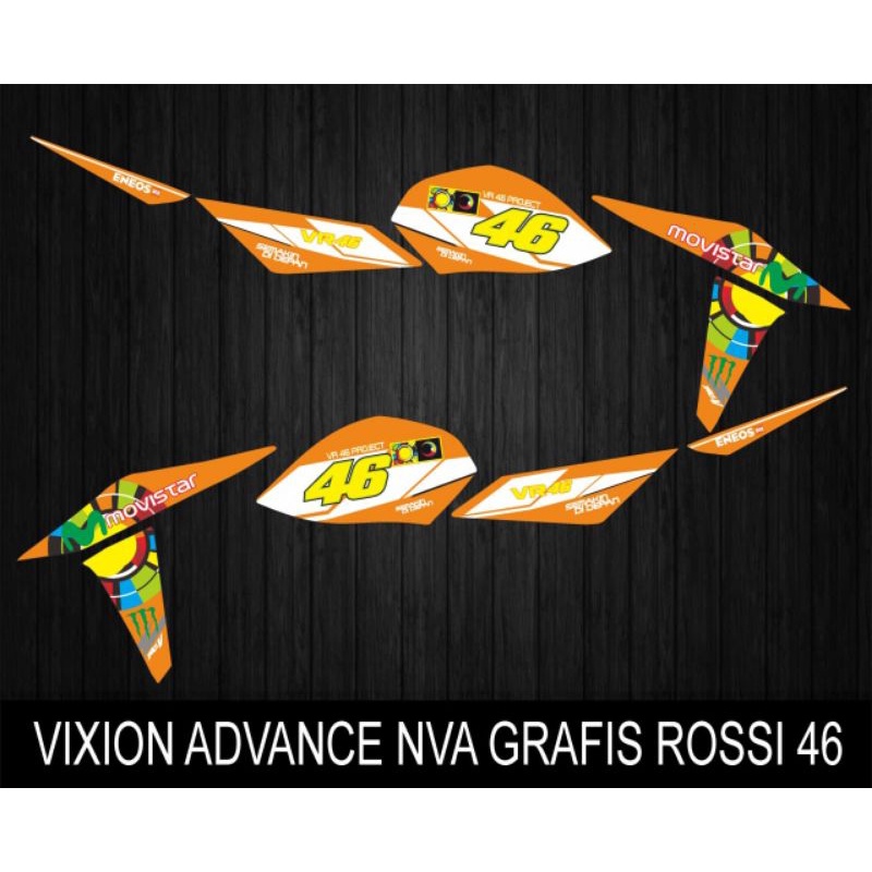 STICKER STRIPING VARIASI DECAL VIXION ADVANCE NVA GRAFIS ROSSI 46