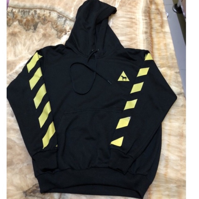 Thesilversky hoodie off white neon yellow stripe