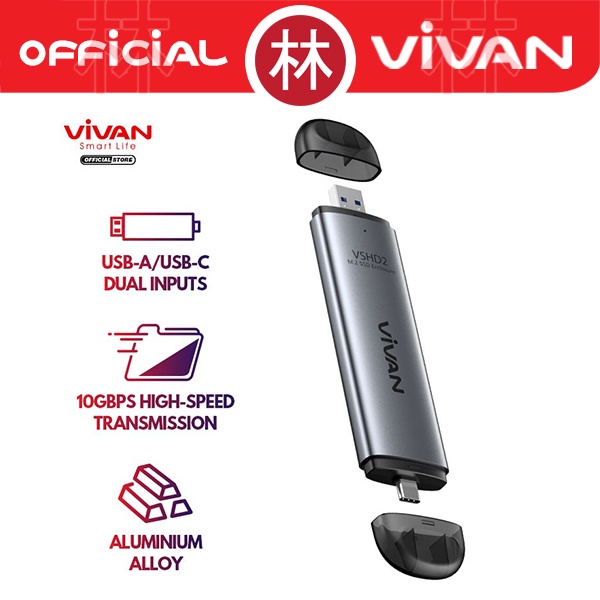 VIVAN VSHD2 M2 Enclosure USB Type C Dual Output 10 Gbps High Speed
