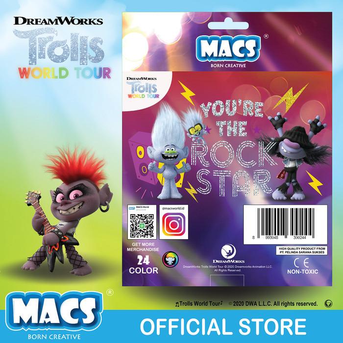 

Trolls World Tour the movie Pensil warna Macs 24 Color Pencil Best Seller