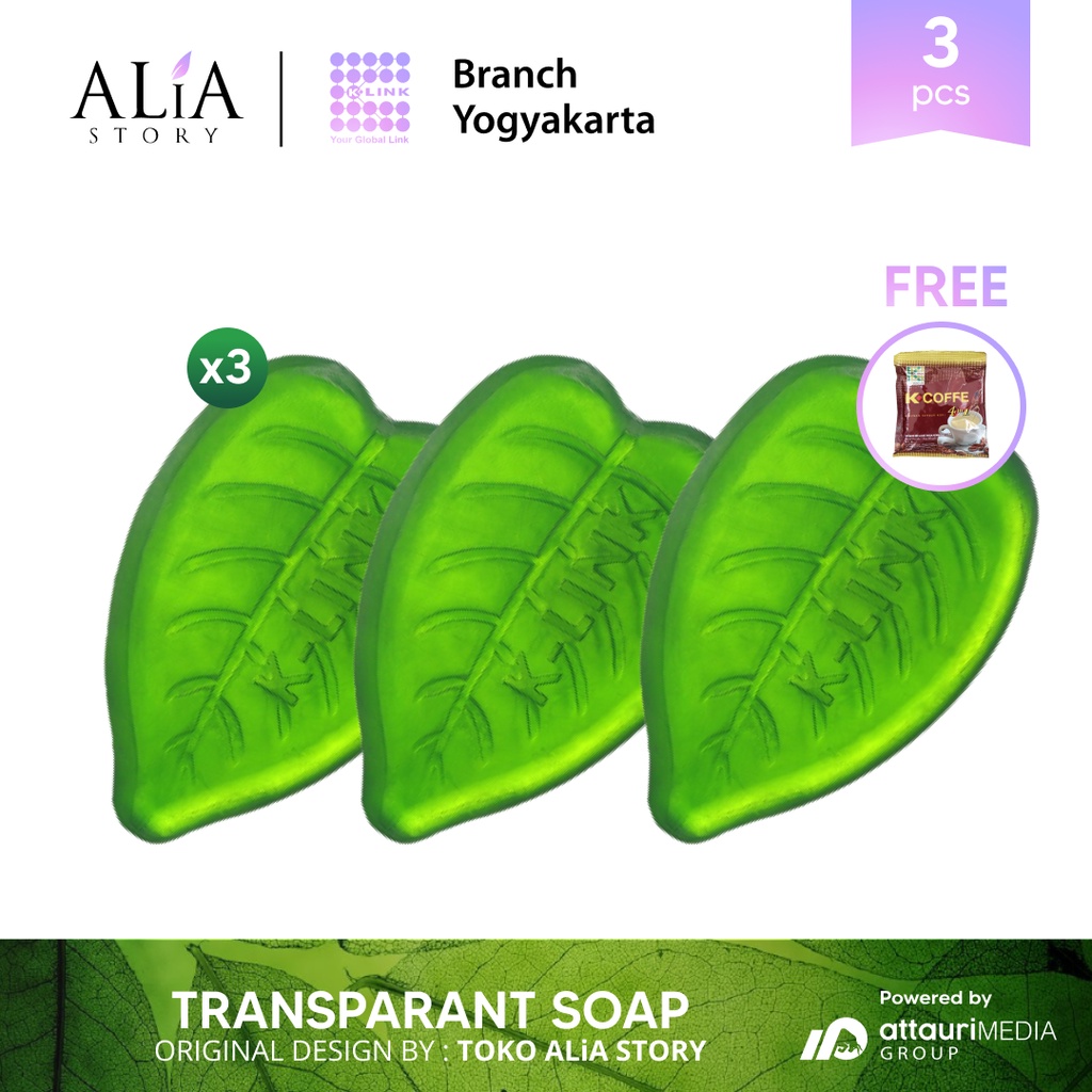 Pake Hemat 3 pcs K-Care Transparant Soap - FREE 1 Sachet K-Coffee 4 in 1 - Original by Alia Story K-