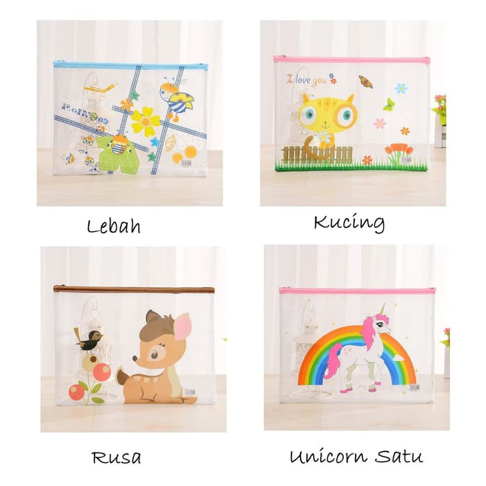 

Grosir PF17 Korean Lovely Animal PVC Transparant Stationery A5 File Folder - Lebah