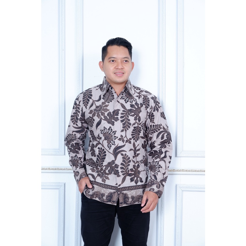 12 MOTIF baju batik pria lengan panjang modern  ORIGINAL PREMIUM KEKINIAN BATIK SOLO MURAH SOGAN