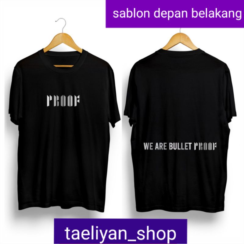KAOS BTS LOGO PROOF sablon depan belakang! free gift