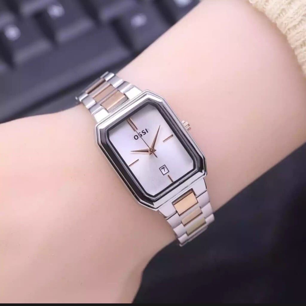 (BW) JAM TANGAN WANITA TERBARU PREMIUM MEWAH STAINLISS STEEL TANGGAL AKTIF PERSEGI PANJANG BWL-39