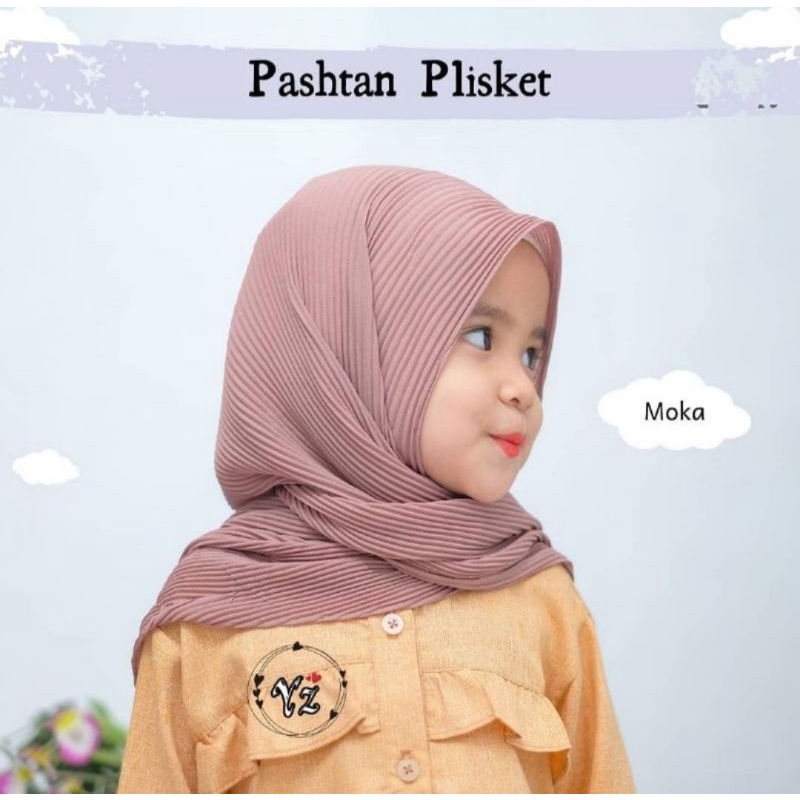 Pashmina Plisket anak pashmina Pliskit kids 2-10th