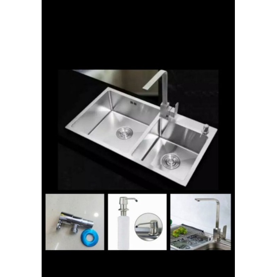 Bak cuci piring stainless Onan 8245 ss komplit kran kotak