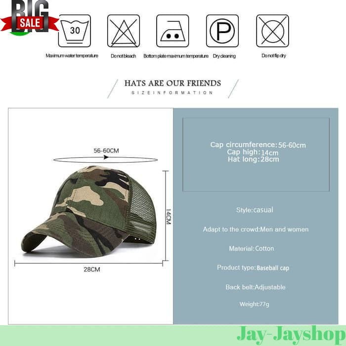 Topi Baseball Camouflage Army trucker Hat TERLARIS ! - Hijau