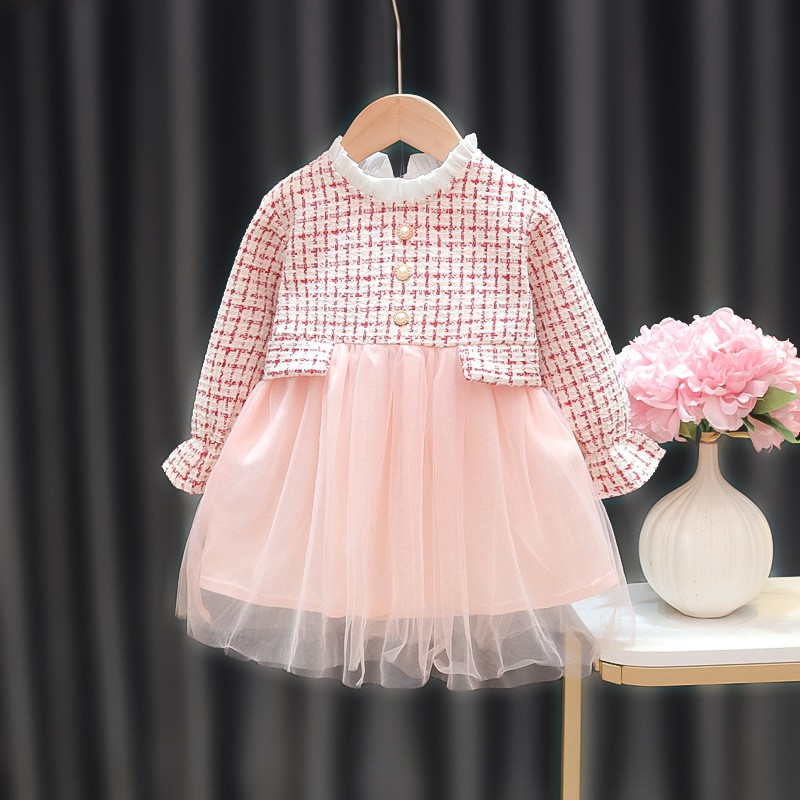 0-3TAHUN DRESS ANAK BAYI PEREMPUAN KUALITAS IMPORT / DRESS PESTA ANAK PEREMPUAN/GAUS PESTA BAYI-PRINCESS KANVAS PINK