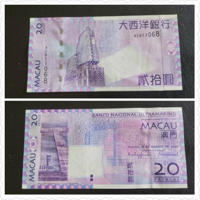 Uang Lama Macau 20 MOP