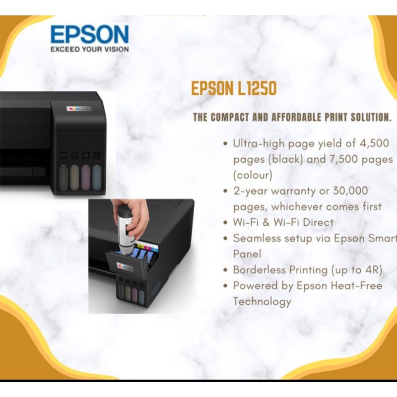 printer epson L1250 printer wifi garansi resmi include tinta