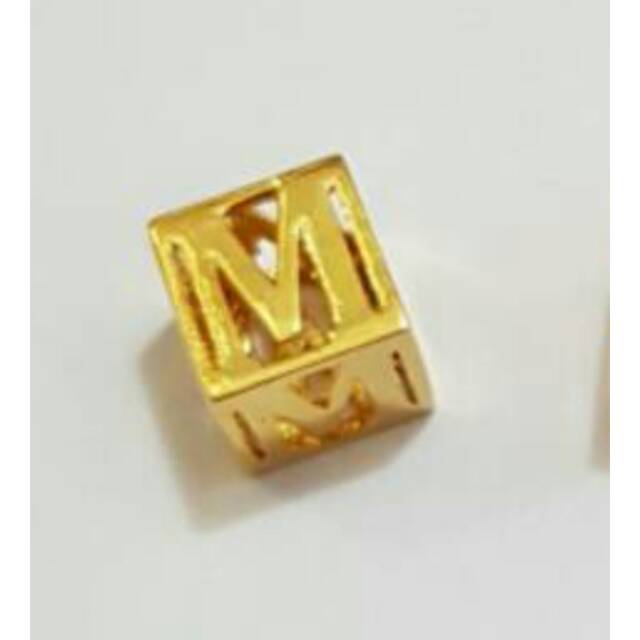 Liontin emas asli kadar 875 huruf m