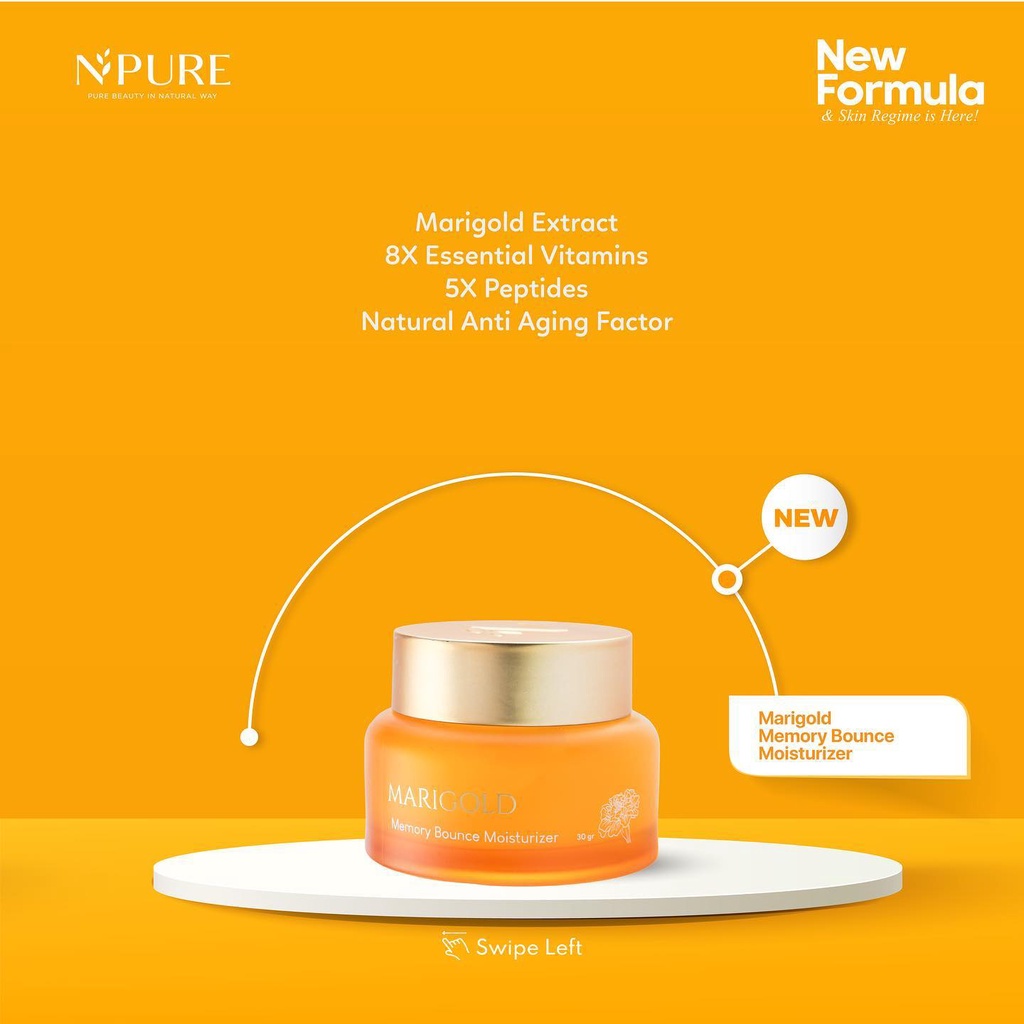 ✨ AKU MURAH ✨ NPURE MARIGOLD Memory Bounce Moisturizer cream 30gr BPOM / Cream Wajah