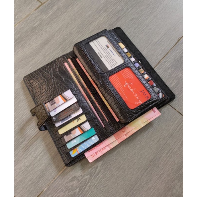 dompet kulit sapi premium motif muat banyak unisex asli garut / dompet kulit asli pria wanita banyak