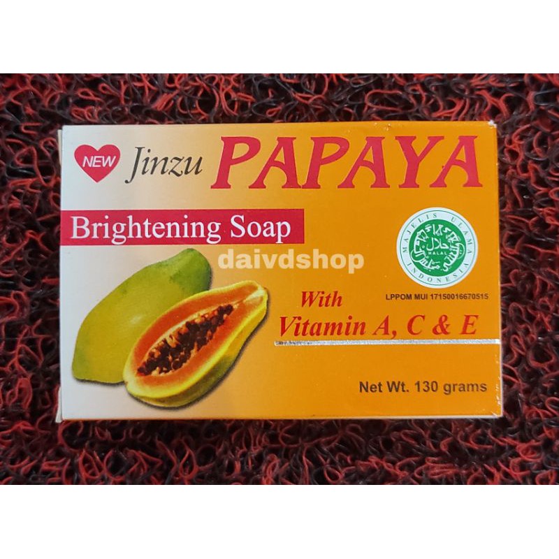 [GROSIR[SABUN PEPAYA JINZU PAPAYA/ JINZU PAPAYA WHITENING SOAP 130 GRAM/ SABUN PAPAYA PEMUTIH BADAN