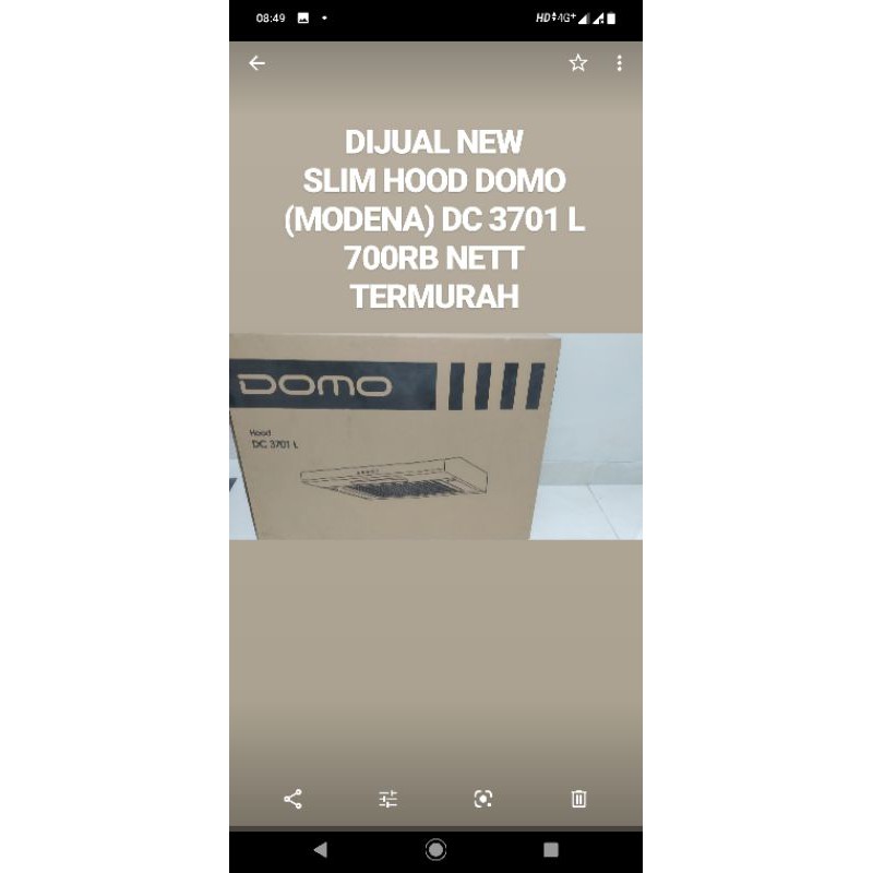 cooker hood exhaust penyedot penghisap asap dapur slim hood domo (modena) DC3701L