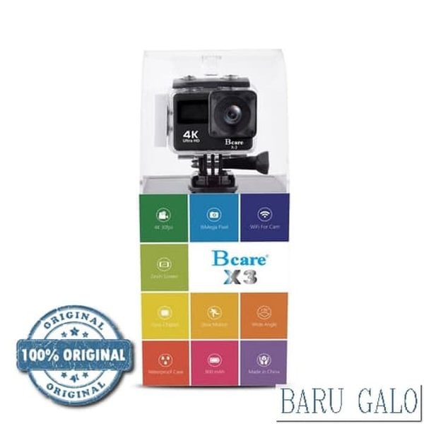 Termurah             Unik Bcare BCam X 3 Action Camera WiFi 16 MP SonySensor 4K DUALSCREEN 002