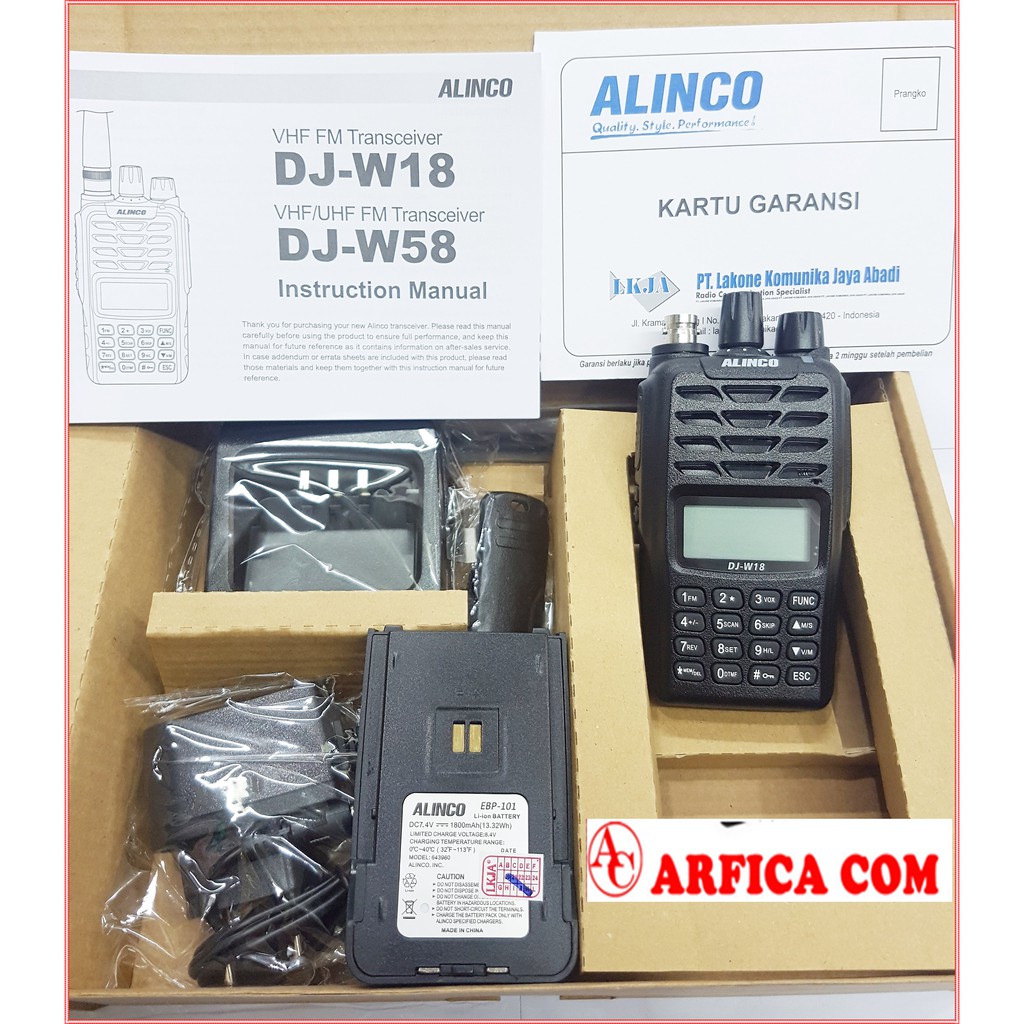 HT ALINCO DJ-W18 WATERPROOF VHF GARANSI ALINCO DJ W18 W18