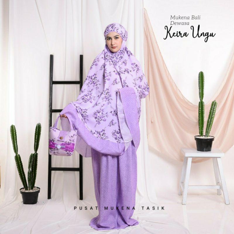 PUSAT GROSIR MUKENA COUPLE KATUN RAYON BUNGA COD MUKENA BALI IBU + ANAK (1-11 TAHUN) KEIRA